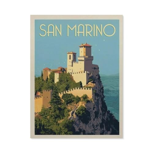 Puzzle 1000 Teile für Erwachsene，San Marino – Europa，Puzzle Teenager Jungen Mädchen Puzzle Schwieriges, Herausforderndes Puzzle für Partyspiele（75x50cm）-BL94 von YYHMKBYY