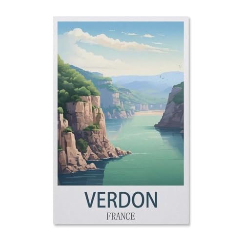 Puzzle 1000 Teile für Erwachsene，Verdon Frankreich，Puzzle Teenager Jungen Mädchen Puzzle Schwieriges, Herausforderndes Puzzle für Partyspiele（38x26cm）-AB71 von YYHMKBYY