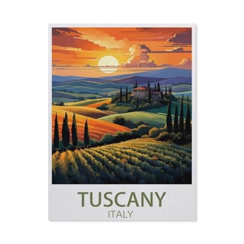 Puzzle 1000 Teile für Erwachsene，Vintage-Reiseposter, Motiv: Toskana, Italien，Puzzle Teenager Jungen Mädchen Puzzle for Teen Lernspiel Holiday Challenging Puzzle（50x70cm）-AU9 von YYHMKBYY