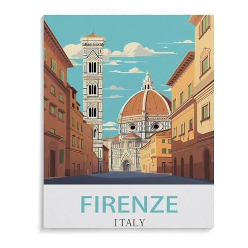 Puzzle 1000 Teile für Erwachsene，Vintages Reiseplakat Florenz Italien，Puzzle Teenager Jungen Mädchen Puzzle for Teen Lernspiel Holiday Challenging Puzzle（50x70cm）-I56 von YYHMKBYY