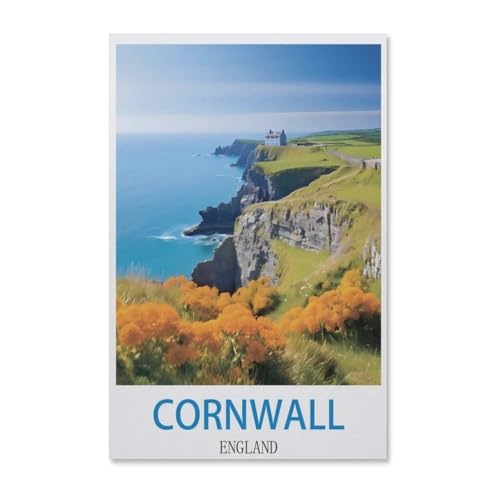 Puzzle 1000 Teile für Erwachsene，in Cornwall, England，Klassische Puzzle Teenager Jungen Mädchen Puzzle DIY Moderne Wohnkultur Einzigartiges Geschenk Intellektuelles Spiel（38x26cm）-E90 von YYHMKBYY