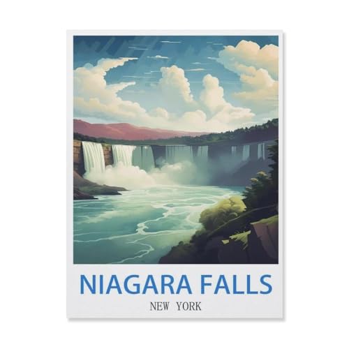 Puzzle Für Erwachsene 1000 Teile DIY Holz Puzzles Erwachsene Kinder Puzzle Klassisches Puzzle，Niagara Falls New York，1000 Teile Puzzle Geschenke Für Liebhaber Oder Freunde（75x50cm）-R91 von YYHMKBYY