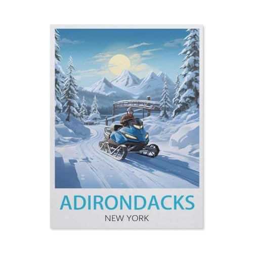 Puzzle Für Erwachsene 1000 Teile DIY Papier Puzzles Erwachsene Kinder Puzzle Klassisches Puzzle，Adirondack New York Vintage-Reiseposter，1000 Teile Puzzle Geschenke Für Liebhaber Oder Freunde-AL84 von YYHMKBYY