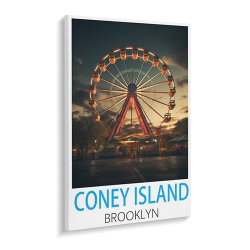 Puzzles 1000 Stück Holz Montage Bild，Coney Island Brooklyn，Filmplakat Für Erwachsene Spiele Lernspielzeug（75x50cm）-U72 von YYHMKBYY