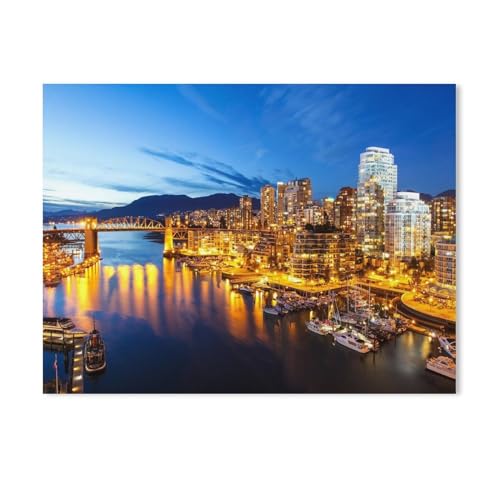 Puzzles 1000 Stück Holz Montage Bild，Die Stadt Vancouver in Kanada，Erwachsene Spiele Lernspielzeug（75x50cm-592 von YYHMKBYY