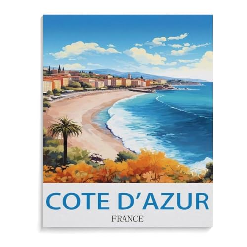 Puzzles 1000 Stück Holz Montage Bild，Französische Riviera，Erwachsene Spiele Lernspielzeug（75x50cm）-A7 von YYHMKBYY