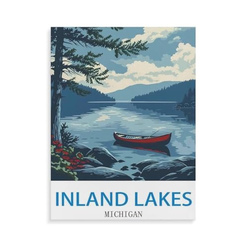 Puzzles 1000 Stück Holz Montage Bild，Inland Lakes, Michigan，Erwachsene Spiele Lernspielzeug（75x50cm）-N100 von YYHMKBYY