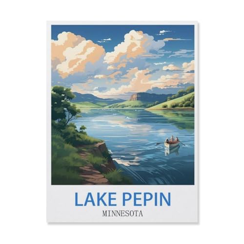 Puzzles 1000 Stück Holz Montage Bild，Lake Pepin, Minnesota，Erwachsene Spiele Lernspielzeug（75x50cm）-S38 von YYHMKBYY