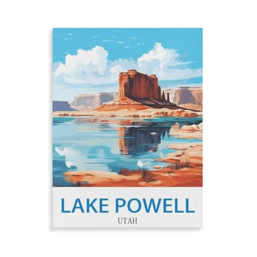 Puzzles 1000 Stück Holz Montage Bild，Lake Powell Utah，Filmplakat Für Erwachsene Spiele Lernspielzeug（75x50cm）-O75 von YYHMKBYY