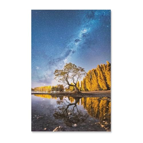 Puzzles 1000 Stück Holz Montage Bild，Milchstraße über dem Wanaka-Baum，Filmplakat Für Erwachsene Spiele Lernspielzeug（75x50cm-493 von YYHMKBYY