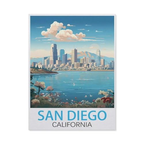 Puzzles 1000 Stück Holz Montage Bild，San Diego California，Erwachsene Spiele Lernspielzeug（75x50cm）-BG86 von YYHMKBYY