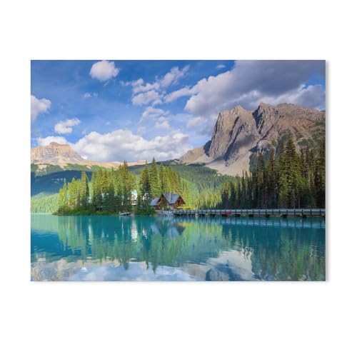 Puzzles 1000 Stück Holz Montage Bild，Smaragdsee im Banff-Nationalpark, British Columbia, Kanada，Filmplakat Für Erwachsene Spiele Lernspielzeug（75x50cm-593 von YYHMKBYY