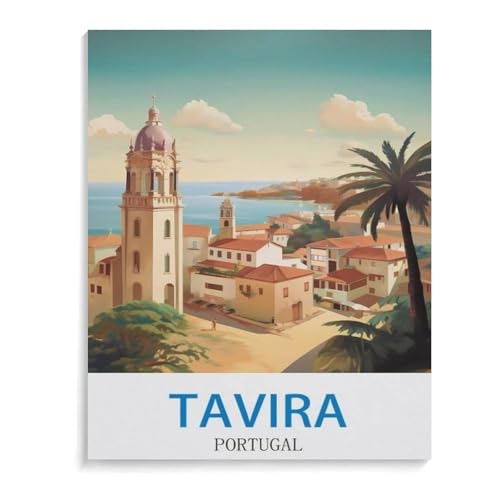 Puzzles 1000 Stück Holz Montage Bild，Tavira–Portugal，Erwachsene Spiele Lernspielzeug（75x50cm）-M51 von YYHMKBYY