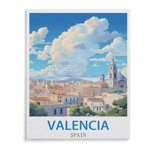 Puzzles 1000 Stück Holz Montage Bild，Vintages Reiseplakat Valencia Spanien，Filmplakat Für Erwachsene Spiele Lernspielzeug（75x50cm）-A82 von YYHMKBYY