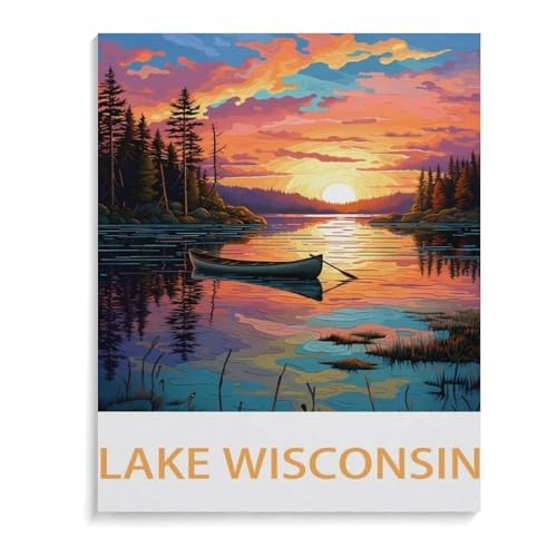 Puzzles 1000 Stück Holz Montage Bild，Wisconsin-See，Filmplakat Für Erwachsene Spiele Lernspielzeug（75x50cm）-L80 von YYHMKBYY