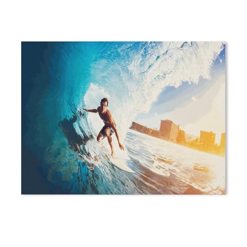 Puzzles 1000 Stück Karton Montage Bild，Die perfekte Welle surfen，Filmplakat Für Erwachsene Spiele Lernspielzeug（50x70cm-193 von YYHMKBYY