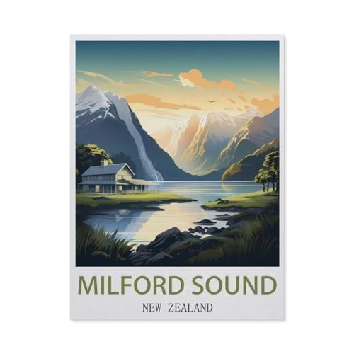 Puzzles 1000 Stück Papier Montage Bild，Milford Sound Neuseeland，Filmplakat Für Erwachsene Spiele Lernspielzeug（38x26cm）-BH64 von YYHMKBYY