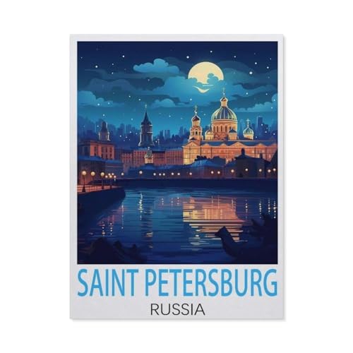 Puzzles 1000 Teile für Erwachsene，Sankt Petersburg, Russland, Vintage-Reiseposter，Klassische Puzzle Teenager Jungen Mädchen Puzzle Lustige Familienpuzzles In Premium-Qualität Zum Geburtstag-AI34 von YYHMKBYY