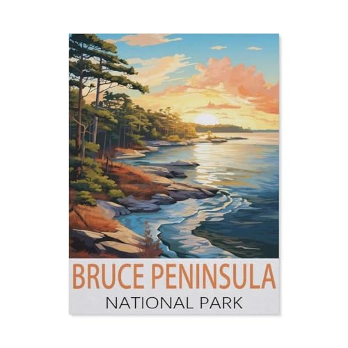 Reiseposter Bruce Halbinsel Nationalpark，Puzzle 1000 Teile für Erwachsene, Klassische Puzzle Teenager Jungen Mädchen Puzzle Puzzles Spiele Pädagogisches Geschenk Home Decor（38x26cm）-AH69 von YYHMKBYY