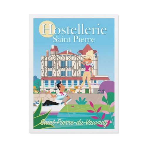 Saint-Pierre-du-Vauvray Frankreich，Puzzles 1000 Teile für Erwachsene, Klassische Puzzle Kinder Puzzle Herausfordernde Und Schwierige Rätsel für Erwachsene Und Jugendliche（38x26cm）-BP42 von YYHMKBYY