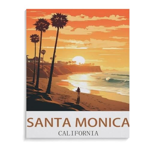 Santa Monica, Kalifornien，3D Puzzle 1000 Stück, Papier Montiert DIY Puzzle Montage Spielzeug Für Kinder, Papier Puzzle Papier Geschenk（50x70cm）-I72 von YYHMKBYY