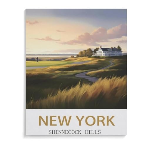 Shinnecock Hills New York Vintage Reiseplakat，Puzzles 1000 Teile für Erwachsene, Klassische Puzzle Jungen Mädchen Puzzle für Kinder Teenager Lernspiel Spielzeug（75x50cm）-L56 von YYHMKBYY