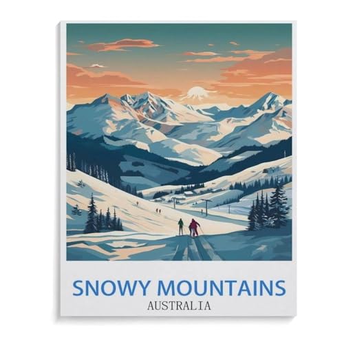 Verschneite Berge Australien，Puzzle 1000 Teile Holz Puzzle Geeignet Für Erwachsene Kinder Familien Stressabbau Puzzlespiele（75x50cm）-D57 von YYHMKBYY