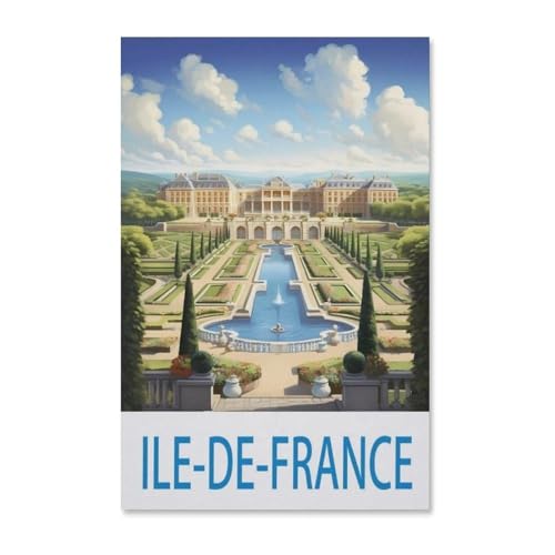 Vintage-Reise-ILE-de-France-Muster，Puzzle 1000 Teile für Erwachsene, Klassische Puzzle Teenager Jungen Mädchen Puzzle Puzzles Spiele Pädagogisches Geschenk Home Decor（38x26cm）-H16 von YYHMKBYY