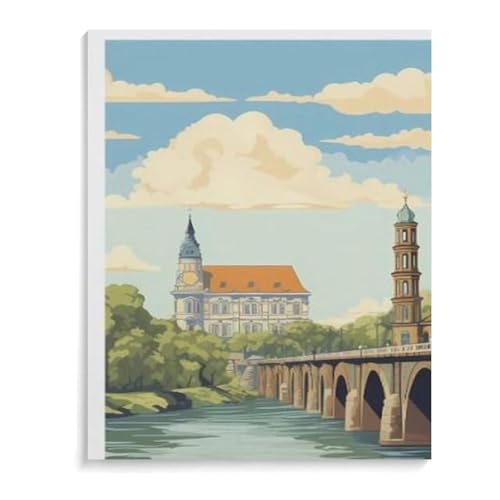 Vintage-Reiseplakat Dresden Deutschland，Puzzle 1000 Teile Papier Puzzle Geeignet Für Erwachsene Kinder Familien Stressabbau Puzzlespiele（38x26cm）-B38 von YYHMKBYY