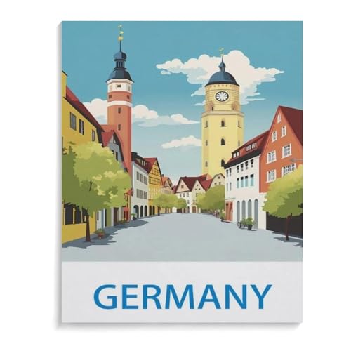 Vintage-Reiseplakat in Deutschland，1000 Piece Puzzles Für Kid Adult Toy Geschenk DIY Game（38x26cm）-C92 von YYHMKBYY