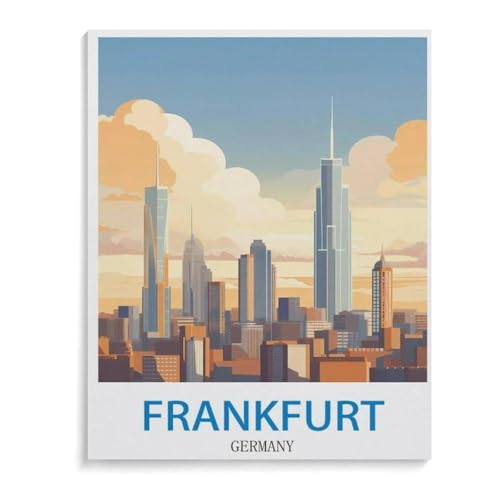 Vintage-Reiseplakate aus Frankfurt, Deutschland，1000 Piece Puzzles Für Kid Adult Toy Geschenk DIY Game（75x50cm）-J52 von YYHMKBYY