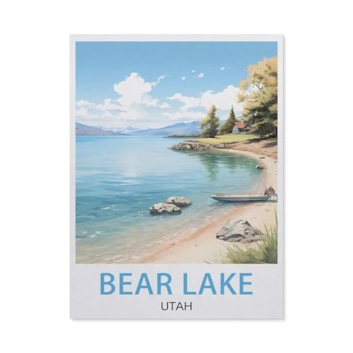 Vintage-Reiseposter Bear Lake Utah，Puzzles, 1000-teiliges Puzzle Für Erwachsene Und Kinder Ab 10 Jahren（50x70cm）-AP80 von YYHMKBYY