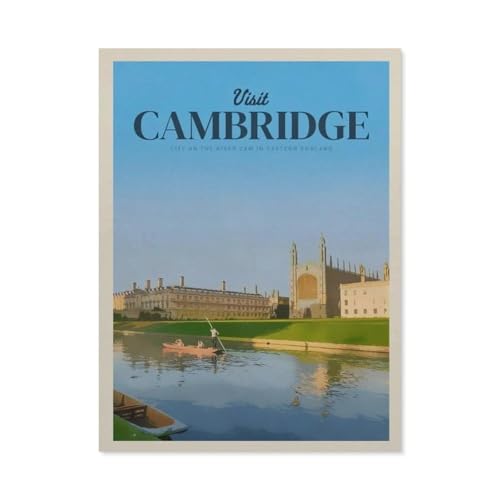 Vintage-Reiseposter Cambridge，Puzzles für Erwachsene 1000 Teile, Klassische Puzzle Puzzle Schwierig für Erwachsene Teenager Freizeit Spaß Spiel Spielzeug （75x50cm）-AS70 von YYHMKBYY