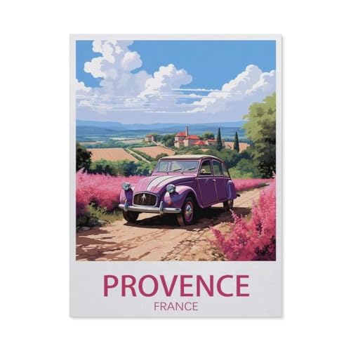 Vintage-Reiseposter Provence, Frankreich，Puzzle 1000 Teile Papier Puzzle Erwachsene Kinder Lernspielzeug Familie Dekompressionsspiel（50x70cm）-AN59 von YYHMKBYY