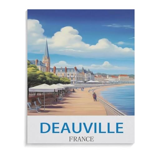 Vintages Reiseplakat Deauville Frankreich，1000 Stück Erwachsene Papier Landschaft Puzzles Für Kinder Lernspielzeug Geschenke（50x70cm）-I77 von YYHMKBYY