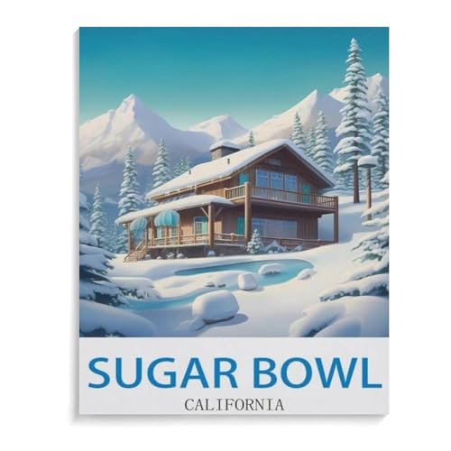 Vintages Reiseplakat von Sugar Bowl Kalifornien，1000 Stück Erwachsene Papier Landschaft Puzzles Für Kinder Lernspielzeug Geschenke（50x70cm）-L69 von YYHMKBYY