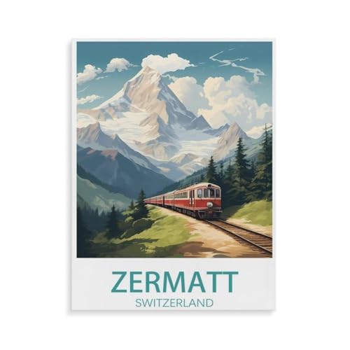 Zermatt Schweiz，Papier Puzzle 1000 Teile Spielzeug Für Erwachsene Dekompressionsspiel（38x26cm）-N84 von YYHMKBYY