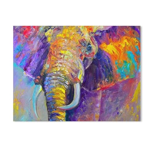 klassisches Puzzle 1000 Stück，Abstrakter, mehrfarbiger Elefant，Einzigartige Heimdekorationen Und Geschenke（50x70cm-173 von YYHMKBYY