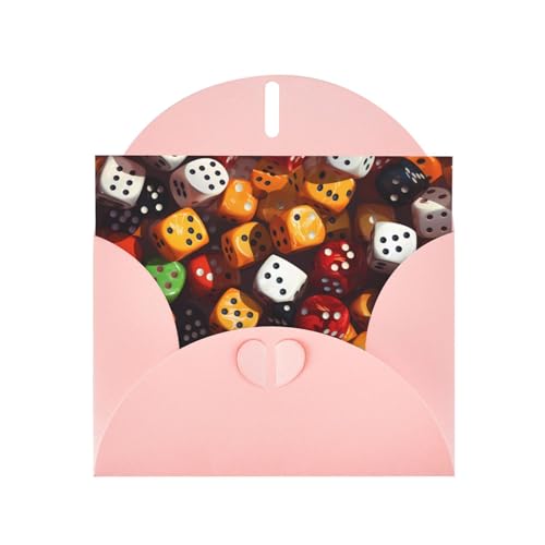 Pink YYHWHJDE Games Würfel-Set, Bild-Grußkarte, 15,2 x 10,2 cm, mit doppelseitigem Perlen-Effekt und umweltfreundlicher Tinte von YYHWHJDE