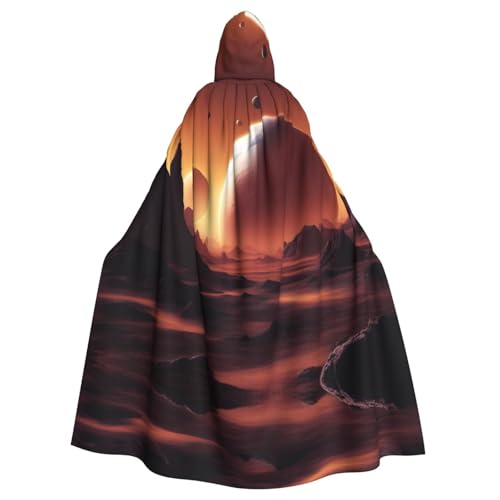 YYHWHJDE Alien Planet Picture Adult Hooded Cape Hooded Cloak Suitable for Halloween, cosplay costumes, Christmas parties von YYHWHJDE