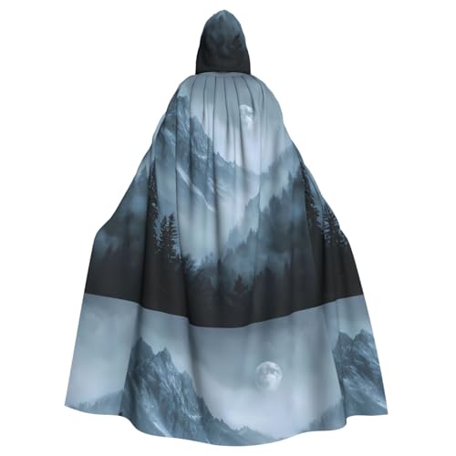 YYHWHJDE Berge umhüllt von Mondlicht-Drucken, Halloween, Erwachsenen-Kapuzenumhang für Partys und Kostüme YYHWHJDE Berge umhüllt von Mondlicht-Drucken, Halloween, Erwachsenen-Kapuzenumhang für Partys und Kostüme von YYHWHJDE
