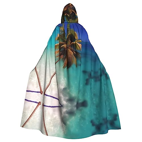 YYHWHJDE Caribbean Islands Picture Adult Hooded Cape Hooded Cloak Suitable for Halloween, cosplay costumes, Christmas parties von YYHWHJDE