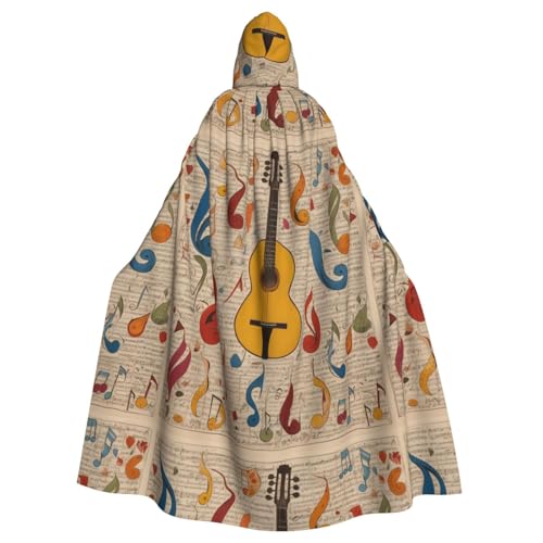 YYHWHJDE Cartoon-Musik-Symbole, Muster, Halloween, Erwachsenen-Kapuzenumhang für Rollenspiele, Bühnenkostüme, Partys, pflegeleicht YYHWHJDE Cartoon-Musik-Symbole, Muster, Halloween, Erwachsenen-Kapuzenumhang für Rollenspiele, Bühnenkostüme, Partys, pflegeleicht von YYHWHJDE