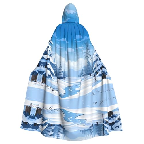 YYHWHJDE Cartoon-Winterlandschafts-Druck, Halloween, Erwachsenen-Kapuzenumhang für Partys und Kostüme YYHWHJDE Cartoon-Winterlandschafts-Druck, Halloween, Erwachsenen-Kapuzenumhang für Partys und Kostüme von YYHWHJDE