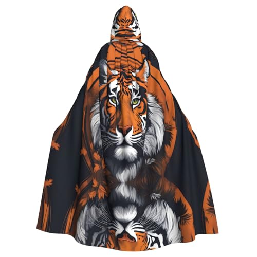 YYHWHJDE Cooler Tiger-Bild, Halloween-Umhang mit Kapuze für Rollenspiele, Kostüme und Themenpartys YYHWHJDE Cooler Tiger-Bild, Halloween-Umhang mit Kapuze für Rollenspiele, Kostüme und Themenpartys von YYHWHJDE