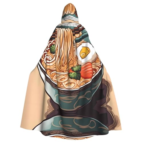 YYHWHJDE Delicious Sweet Ramen Pattern Adult Hooded Cape Hooded Cloak Suitable for Halloween, cosplay costumes, Christmas parties von YYHWHJDE