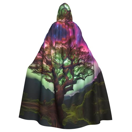 YYHWHJDE Ethereal Tree Picture Halloween Adult Hooded Cloak for Role-Playing, Costumes, and Theme Parties von YYHWHJDE