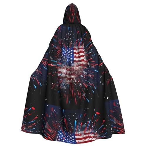 YYHWHJDE Feuerwerk Amerikanische Flagge 4. Juli Muster Halloween Erwachsene Kapuzenumhang Umhang ohne Reißverschluss, bequem für Kostümpartys YYHWHJDE Feuerwerk Amerikanische Flagge 4. Juli Muster Halloween Erwachsene Kapuzenumhang Umhang ohne Reißverschluss, bequem für Kostümpartys von YYHWHJDE