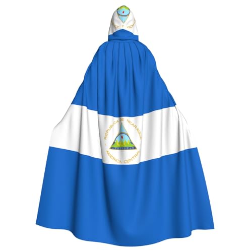 YYHWHJDE Flagge von Nicaragua Bild Halloween Erwachsene Kapuzenumhang für Rollenspiele, Kostüme und Themenpartys von YYHWHJDE