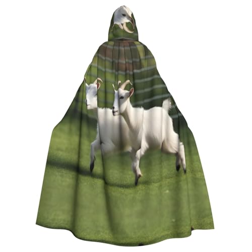 YYHWHJDE Goat Frolic Picture Halloween Adult Hooded Cloak for Role-Playing, Costumes, and Theme Parties von YYHWHJDE